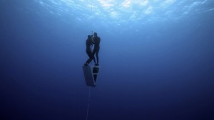 Christina and Eusebio during their Tandem Variable Weight World Record Dive.