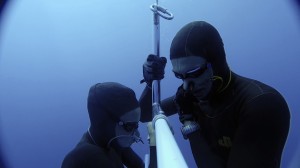 Christina and Eusebio during their Tandem Variable Weight World Record Dive.
