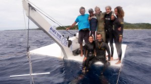 Christina and Eusebio during their Tandem Variable Weight World Record Dive.